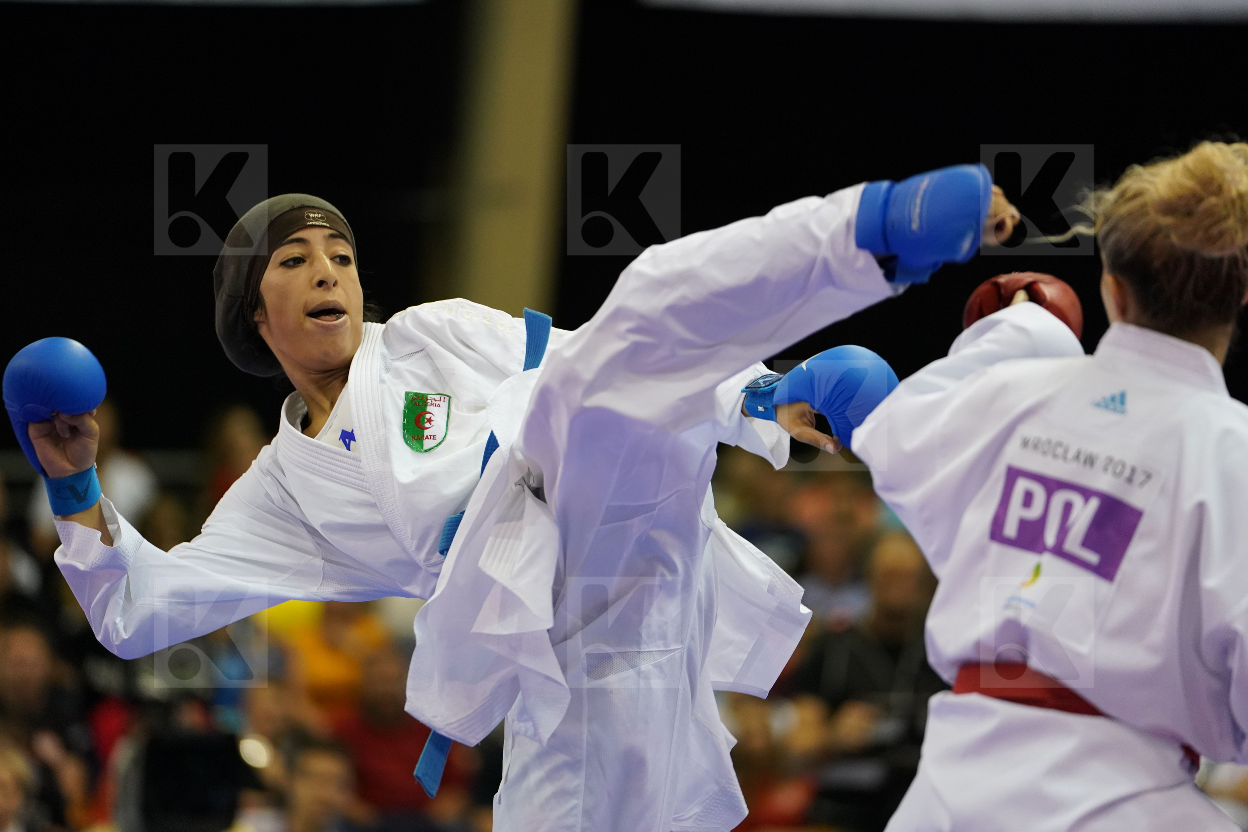 Algeria Besbes Lydia Female Kumite -50kg Nowakowska Madgalena Poland